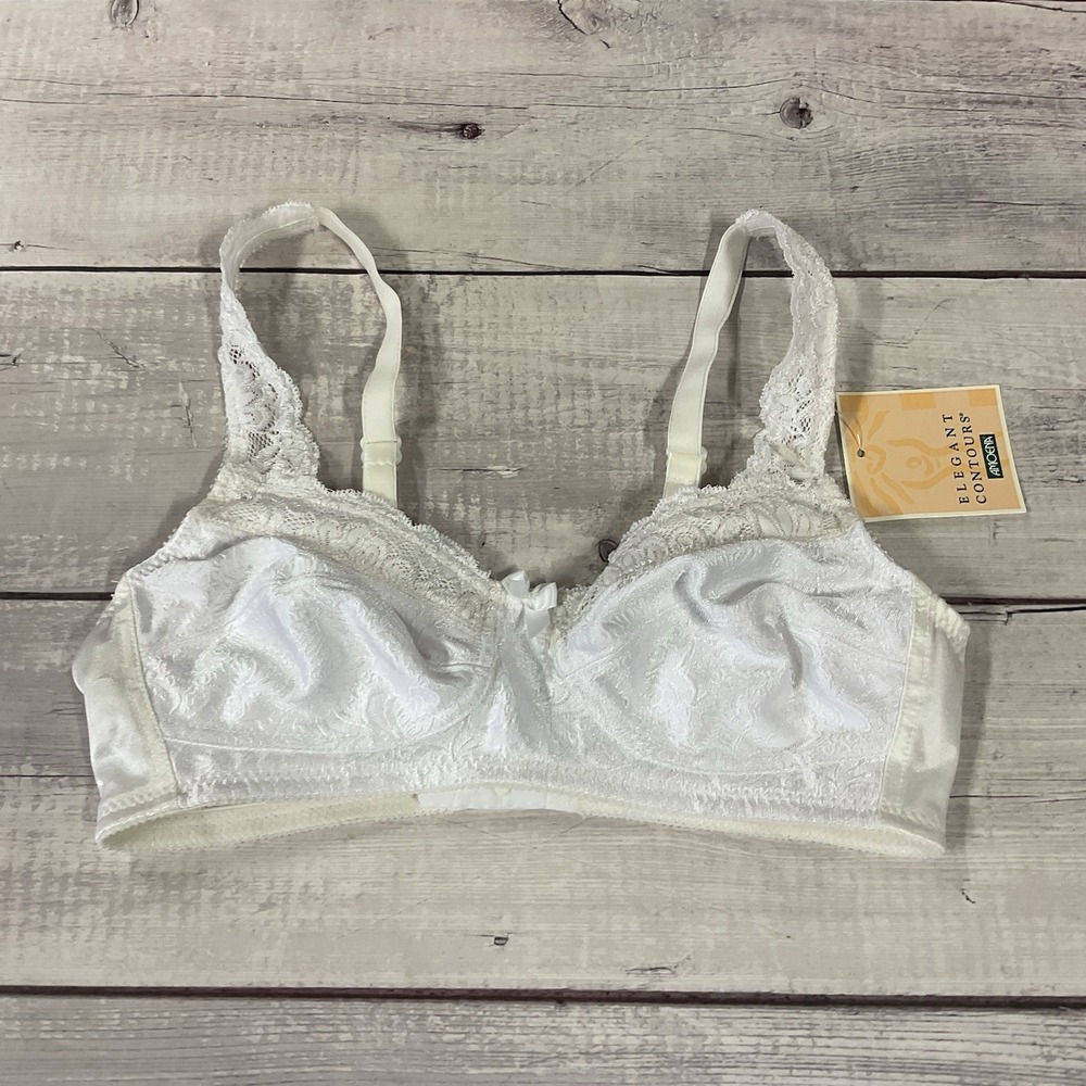 Amoena Mastectomy Bra Womens 32A White Annabell 2126 Wireless Soft Cup NEW